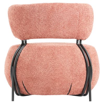 LOUNGE CHAIR ROUND KARSEN HM9598.02 PINK BOUCLE FABRIC 75x75x75H cm.