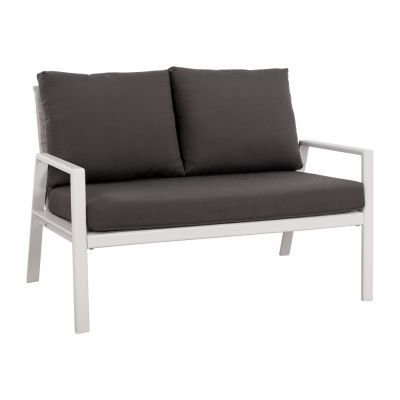 2 Seater Sofa Aluminum HM5561.01 White with pillows