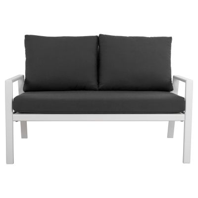 2 Seater Sofa Aluminum HM5561.01 White with pillows