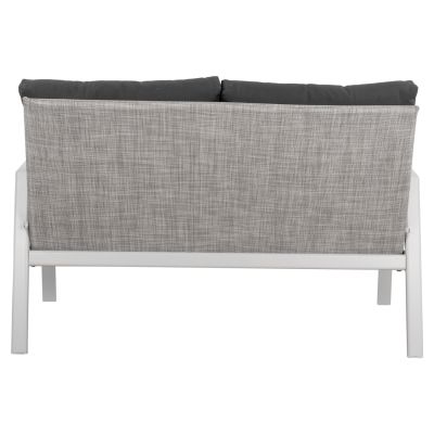 2 Seater Sofa Aluminum HM5561.01 White with pillows