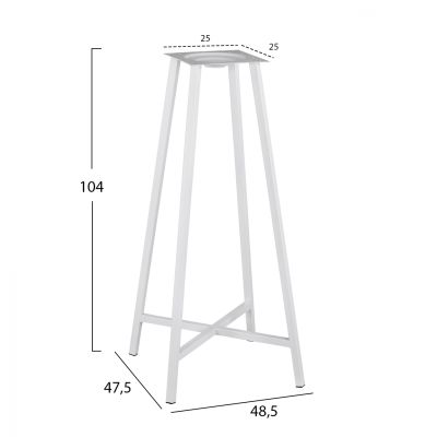 Метална стойка бар база 4 крака TS952 Бяла 48.5x47.5x104 см.