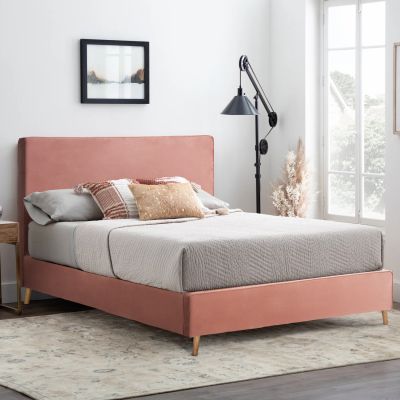 BED INDRA HM662.12 VELVET DUSTY PINK FOR MATTRESS 160x200cm.