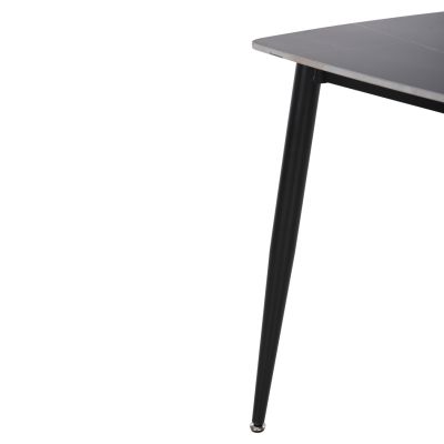 DINING TABLE RAVEN HM9854.02 CERAMIC TOP IN BLACK MARBLE-BLACK METAL LEGS 117,5x67,5x76Hcm.