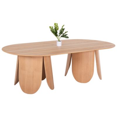 DINING TABLE OVAL DENTY HM9611.01 MDF WITH OAK VENEER-NATURAL OAK 240x120x75Hcm.