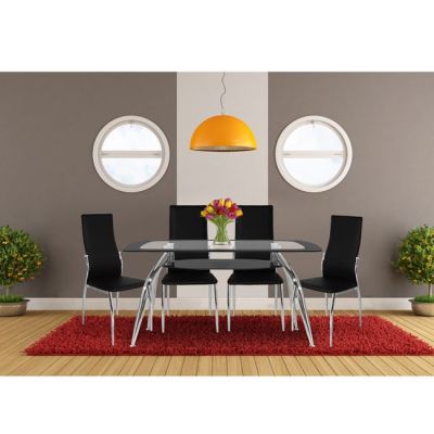 Set Dining Table 5 pieces Norris 120x75- Kim black HM10060.02