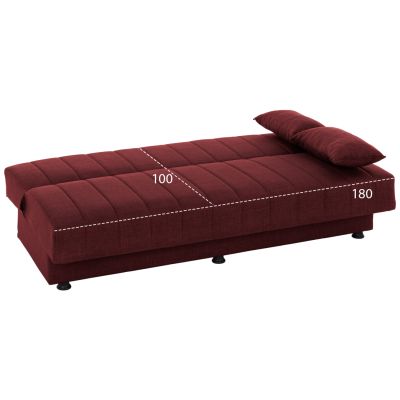 ANDRI HM3239.06, SOFA-BED, 3 SEATER, RED FABRIC