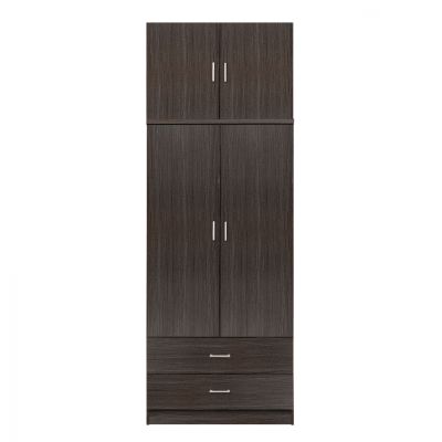 Wardrobe 2 Door with Loft & 2 Drawers Zebrano 80x42x241