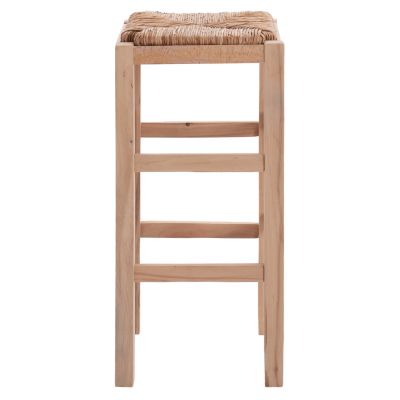 Wooden stool withour back with straw HM10378.02