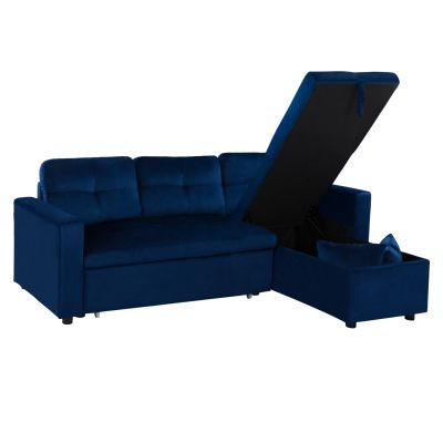 Corner Sofa Bed Wayne 224x147x85 HM3028.18 Velvet Blue