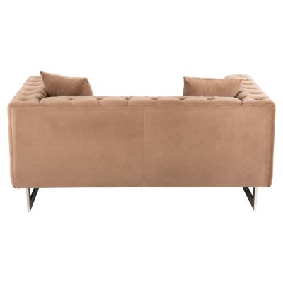 SOFA 2-SEATER t.CHESTERFIELD MOBAR HM3262.03 BEIGE VELVET-METAL LEGS 154x85x68Hcm.