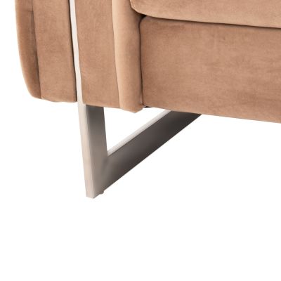 SOFA 2-SEATER t.CHESTERFIELD MOBAR HM3262.03 BEIGE VELVET-METAL LEGS 154x85x68Hcm.