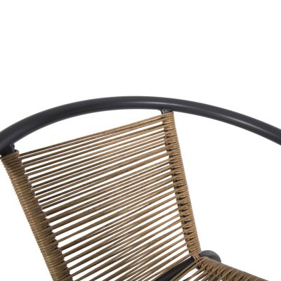 ARMCHAIR SWIFTER HM5969.02 METAL IN GREY-SYNTHETIC RATTAN IN NATURAL 54x61x75Hcm.