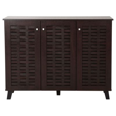 SHOE CABINET PRODY HM9610.01 MELAMINE IN WENGE 3 DOORS 115x34x89Hcm.