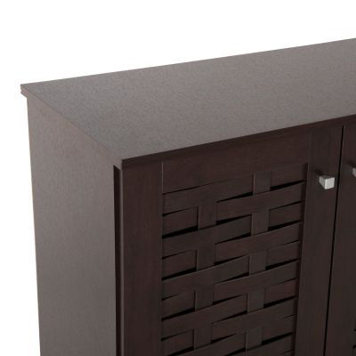 SHOE CABINET PRODY HM9610.01 MELAMINE IN WENGE 3 DOORS 115x34x89Hcm.