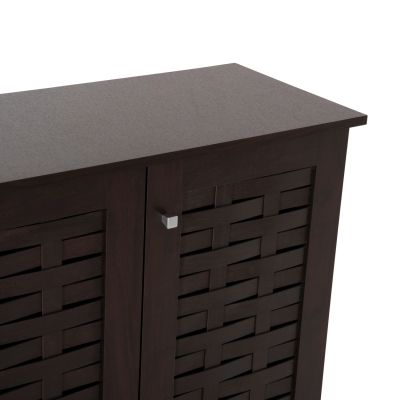 SHOE CABINET PRODY HM9610.01 MELAMINE IN WENGE 3 DOORS 115x34x89Hcm.