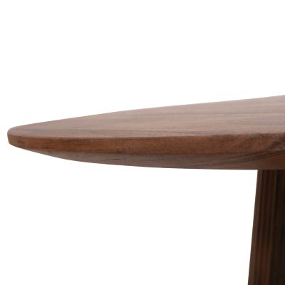 SET 2PCS COFFEE TABLES ROUND GROOT HM11945 SOLID ACACIA WOOD IN NATURAL Φ80 & Φ45cm.