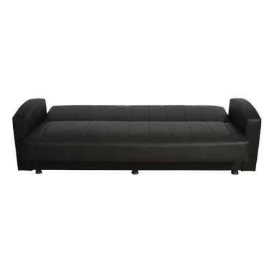 Sofa/Bed 3 seater Dimos with Faux Leather Black HM3031.02 220x80x95 cm