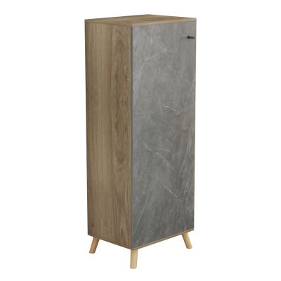 SHOE CABINET ALVARO HM8954.14 MELAMINE IN SONAMA-STONE TEXTURE 50Χ38Χ135Hcm.