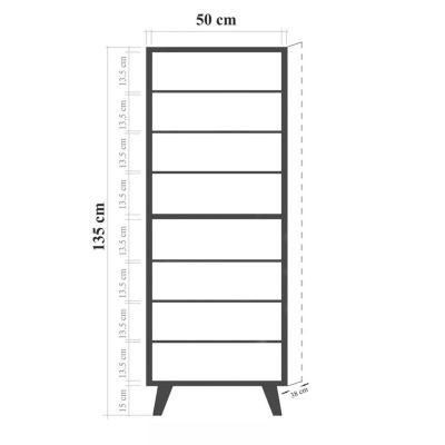 SHOE CABINET ALVARO HM8954.14 MELAMINE IN SONAMA-STONE TEXTURE 50Χ38Χ135Hcm.