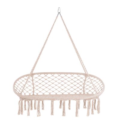 HANGING NEST HM5769 2-SEATER MACRAME ROPE IN BEIGE COLOR 130x67x120-140Hcm.