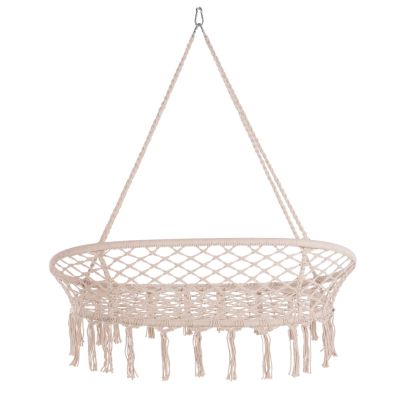 HANGING NEST HM5769 2-SEATER MACRAME ROPE IN BEIGE COLOR 130x67x120-140Hcm.