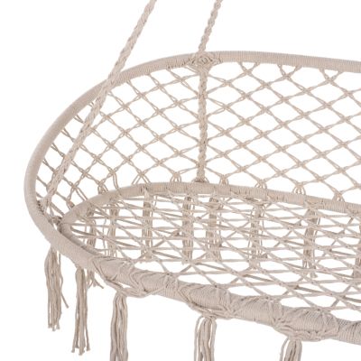 HANGING NEST HM5769 2-SEATER MACRAME ROPE IN BEIGE COLOR 130x67x120-140Hcm.