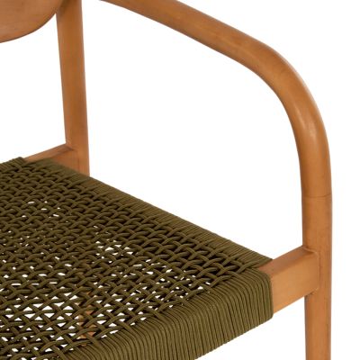 ARMCHAIR OSLO HM9636.05 TEAK WOOD IN NATURAL & GREEN ROPE 55x54x80Hcm.