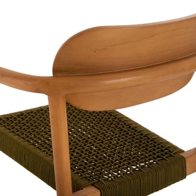 ARMCHAIR OSLO HM9636.05 TEAK WOOD IN NATURAL & GREEN ROPE 55x54x80Hcm.