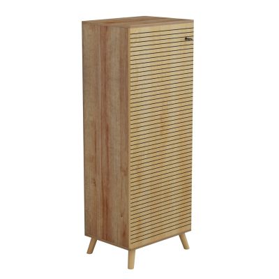 SHOE CABINET ALVARO HM8954.16 MELAMINE IN NATURAL WOOD COLOR 50Χ38Χ135Hcm.