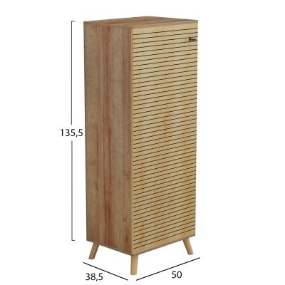 SHOE CABINET ALVARO HM8954.16 MELAMINE IN NATURAL WOOD COLOR 50Χ38Χ135Hcm.