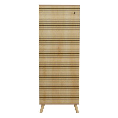 SHOE CABINET ALVARO HM8954.16 MELAMINE IN NATURAL WOOD COLOR 50Χ38Χ135Hcm.