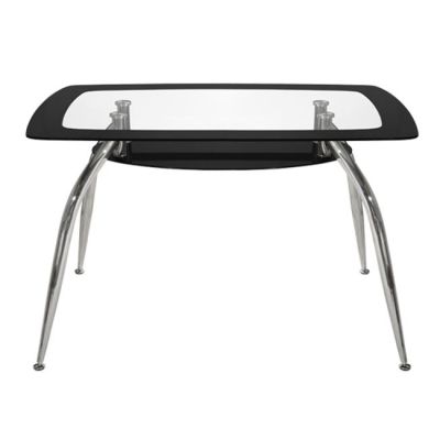 Dining Table Norris 120Χ75Χ75cm HM0086.02 Glass Black