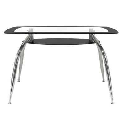 Dining Table Norris 120Χ75Χ75cm HM0086.02 Glass Black