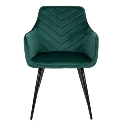 ARMCHAIR LATRELL HM8582.03 CYPRESS GREEN VELVET & BLACK METAL LEGS 55x57x84Hcm.