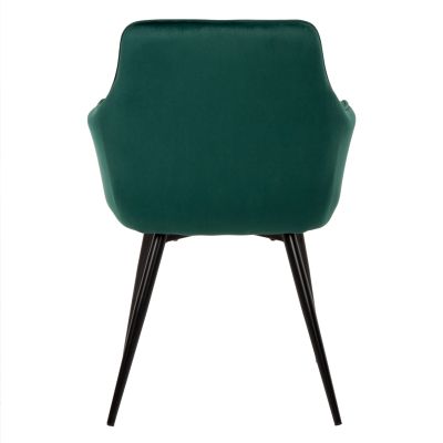 ARMCHAIR LATRELL HM8582.03 CYPRESS GREEN VELVET & BLACK METAL LEGS 55x57x84Hcm.