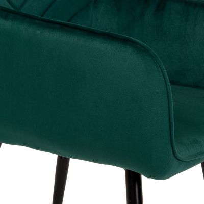 ARMCHAIR LATRELL HM8582.03 CYPRESS GREEN VELVET & BLACK METAL LEGS 55x57x84Hcm.