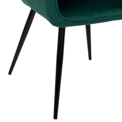 ARMCHAIR LATRELL HM8582.03 CYPRESS GREEN VELVET & BLACK METAL LEGS 55x57x84Hcm.