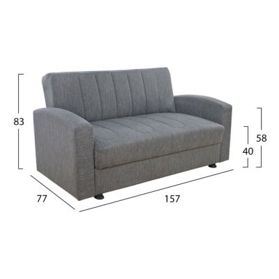 ДИВАН 2-МЕСТЕН DIMOS HM3075.03 СИВ ПЛАТ 157x77x83H cm