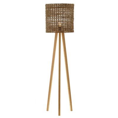 FLOOR STANDING LAMP HM4351 RUBBERWOOD-RATTAN-PAPER ROPE IN NATURAL Φ36x149.5Hcm.