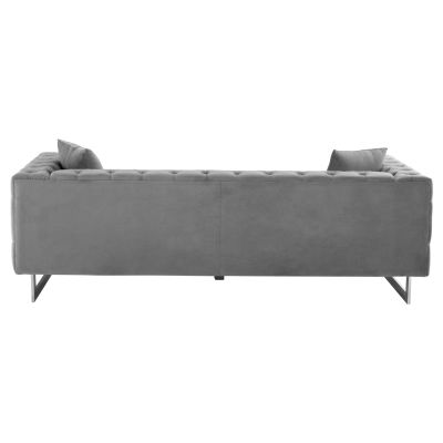 SOFA 3-SEATER t.CHESTERFIELD MOBAR HM3263.01 GREY VELVET-METAL LEGS 212x87x68H cm.