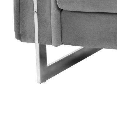 SOFA 3-SEATER t.CHESTERFIELD MOBAR HM3263.01 GREY VELVET-METAL LEGS 212x87x68H cm.