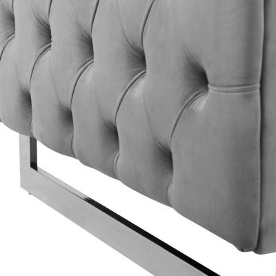 SOFA 3-SEATER t.CHESTERFIELD MOBAR HM3263.01 GREY VELVET-METAL LEGS 212x87x68H cm.