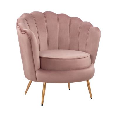 HM8493.02 ARMCHAIR, DUSTY PINK VELVET, GOLDEN BASE 80x78x85Y cm.