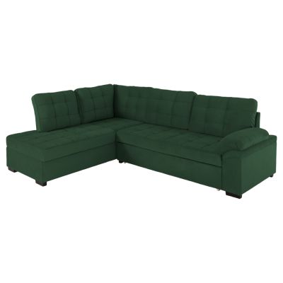 SOFABED LEFT CORNER JADE HM3144.05L CYPRESS GREEN VELVET 250x80-180x73-88Hcm.