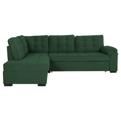 SOFABED LEFT CORNER JADE HM3144.05L CYPRESS GREEN VELVET 250x80-180x73-88Hcm.