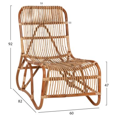 ВЪНШНО КРЕСЛО BRONNY HM9644.01 РАТАН В ЕСТЕСТВЕН ЦВЯТ 60x82x92Hcm.