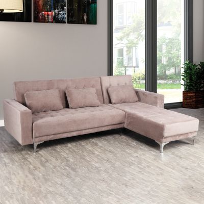 Corner Sofa Bed reversible Eliza HM3145.01 Beige color 244x162x84cm