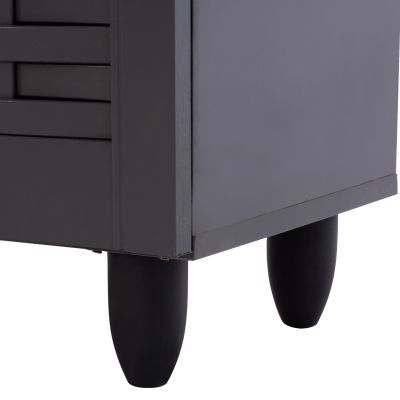 SHOE CABINET KABIRA HM2210.10 4-DOOR MELAMINE IN DARK GREY COLOR 77x34x123Hcm.