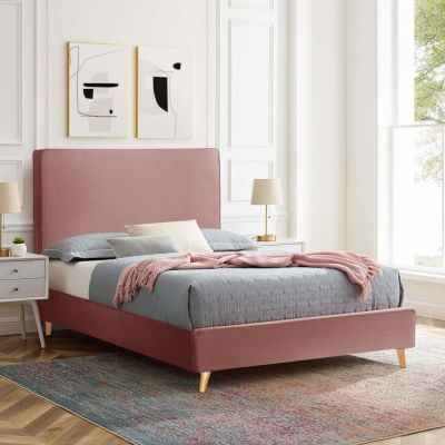 BED MAYLIN HM598.02 WITH DUSTY PINK VELVET FOR MATTRESS 120x200cm.