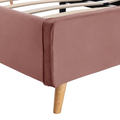 BED MAYLIN HM598.02 WITH DUSTY PINK VELVET FOR MATTRESS 120x200cm.